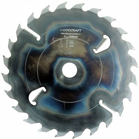 Пила дисковая Woodcraft 450x50, 3.0/4.6, 24+4 - rodan.ru